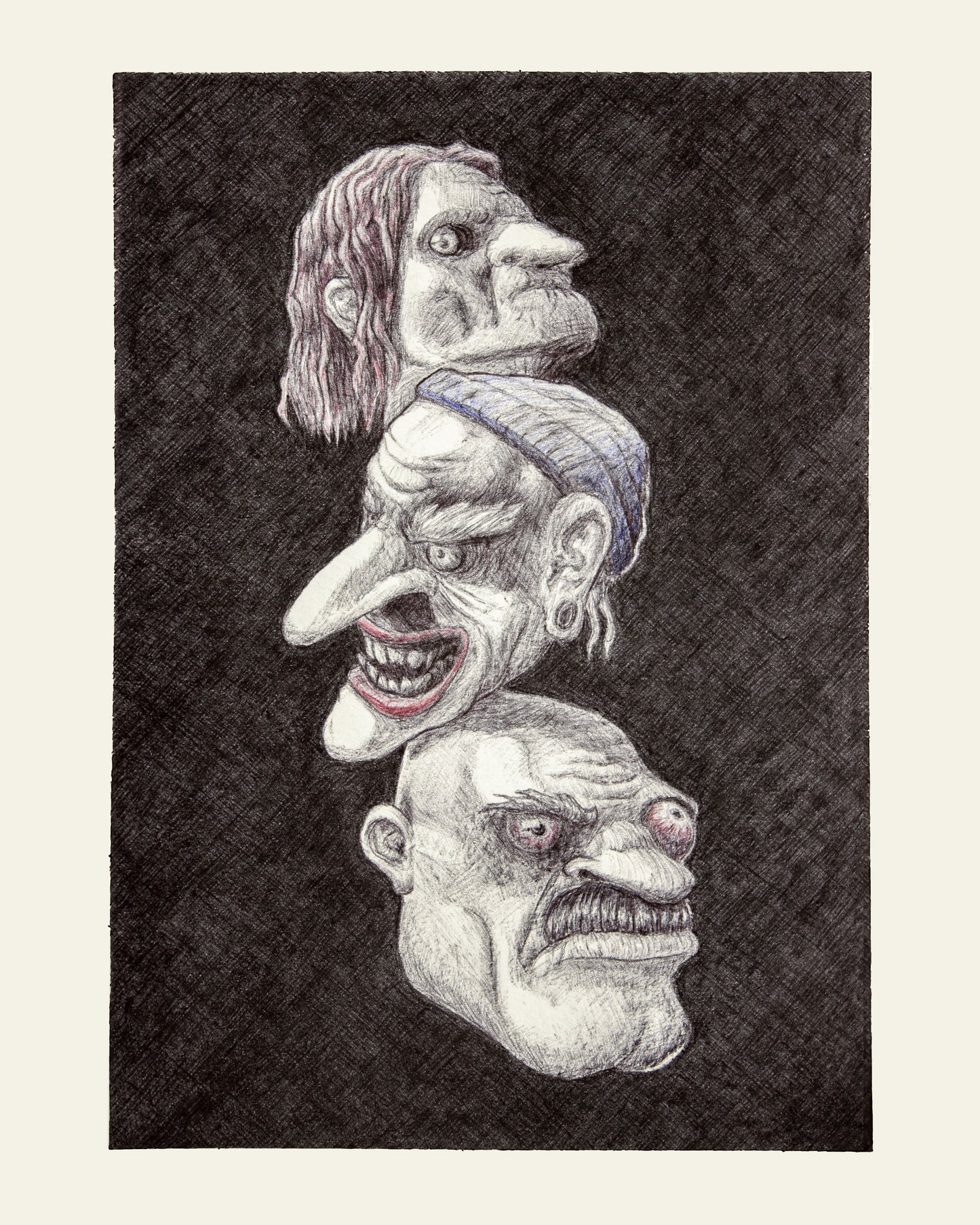 Heads Up Ballpoint Pen Original Artwork