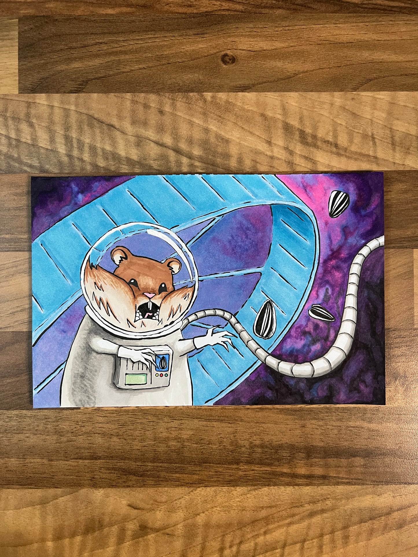 Space Hammy Alcohol Marker Original Artwork