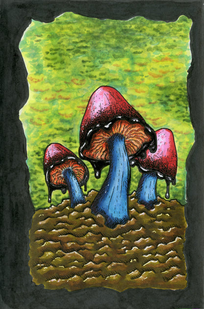 Mushroom Alcohol Marker Original Artwork