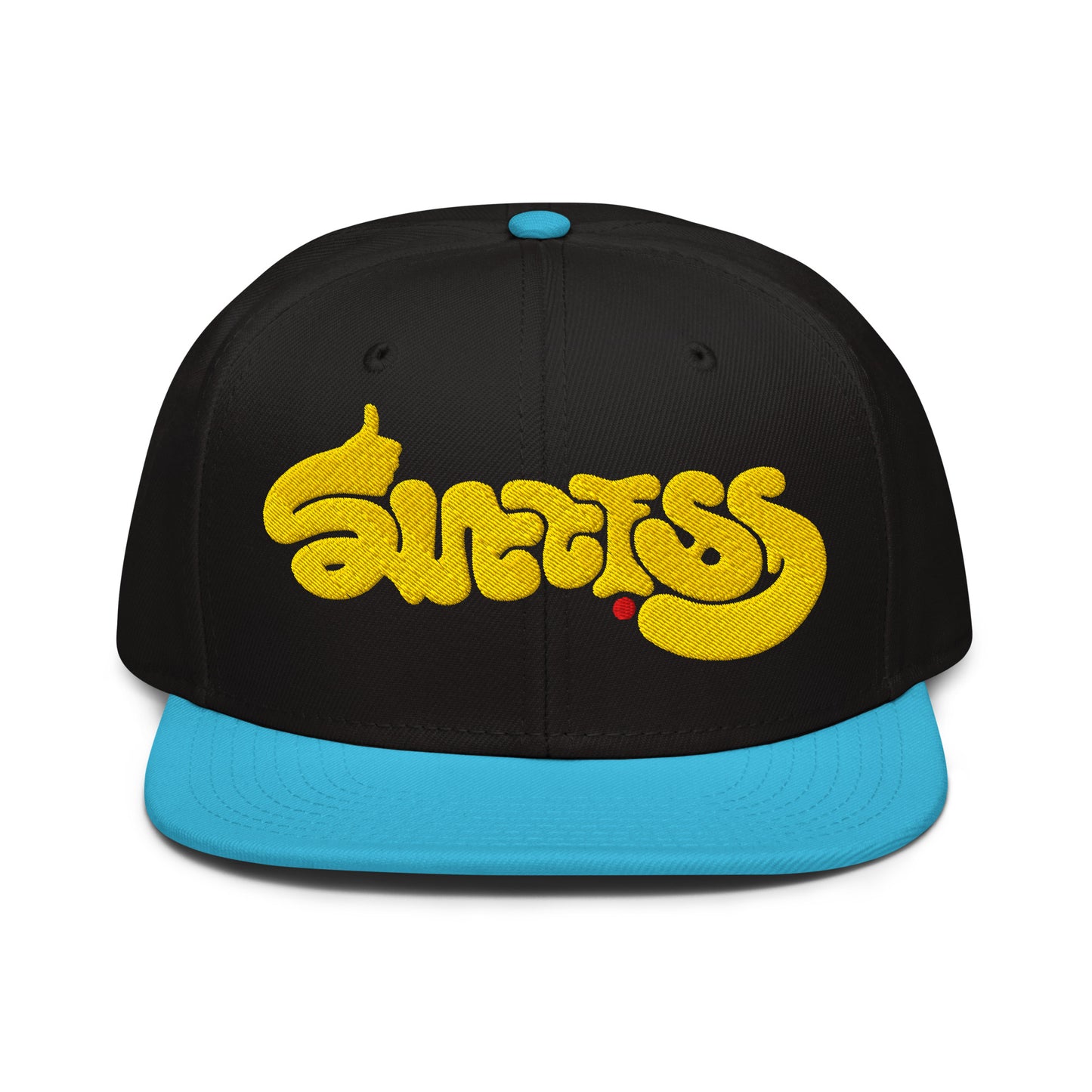 success-ambigram-snapback-hat___aqua-blue-black-black