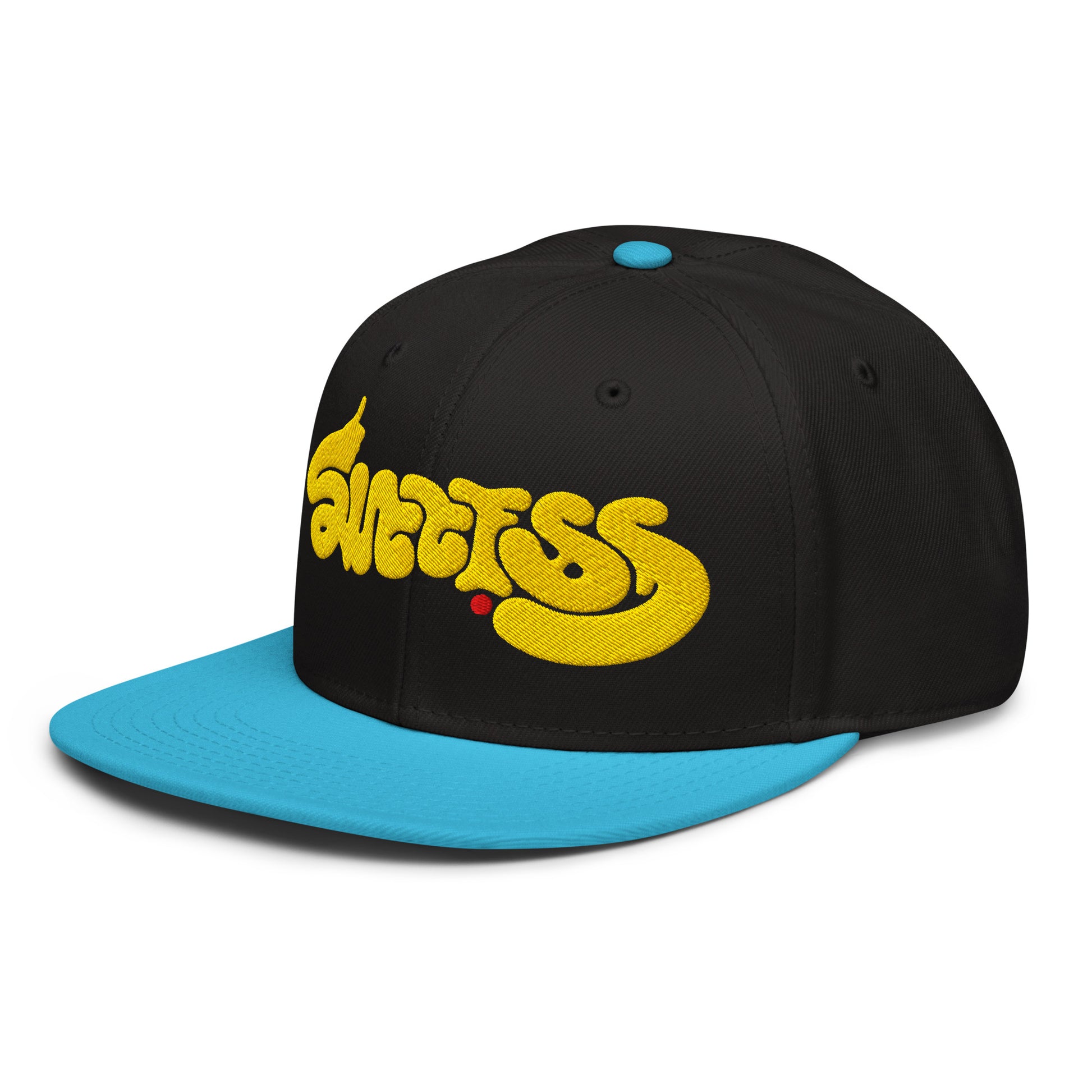 success-ambigram-snapback-hat___aqua-blue-black-black
