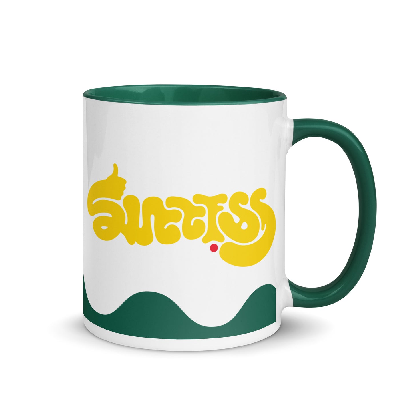 success-ambigram-mug-with-colour-inside___Dark-Green-11oz